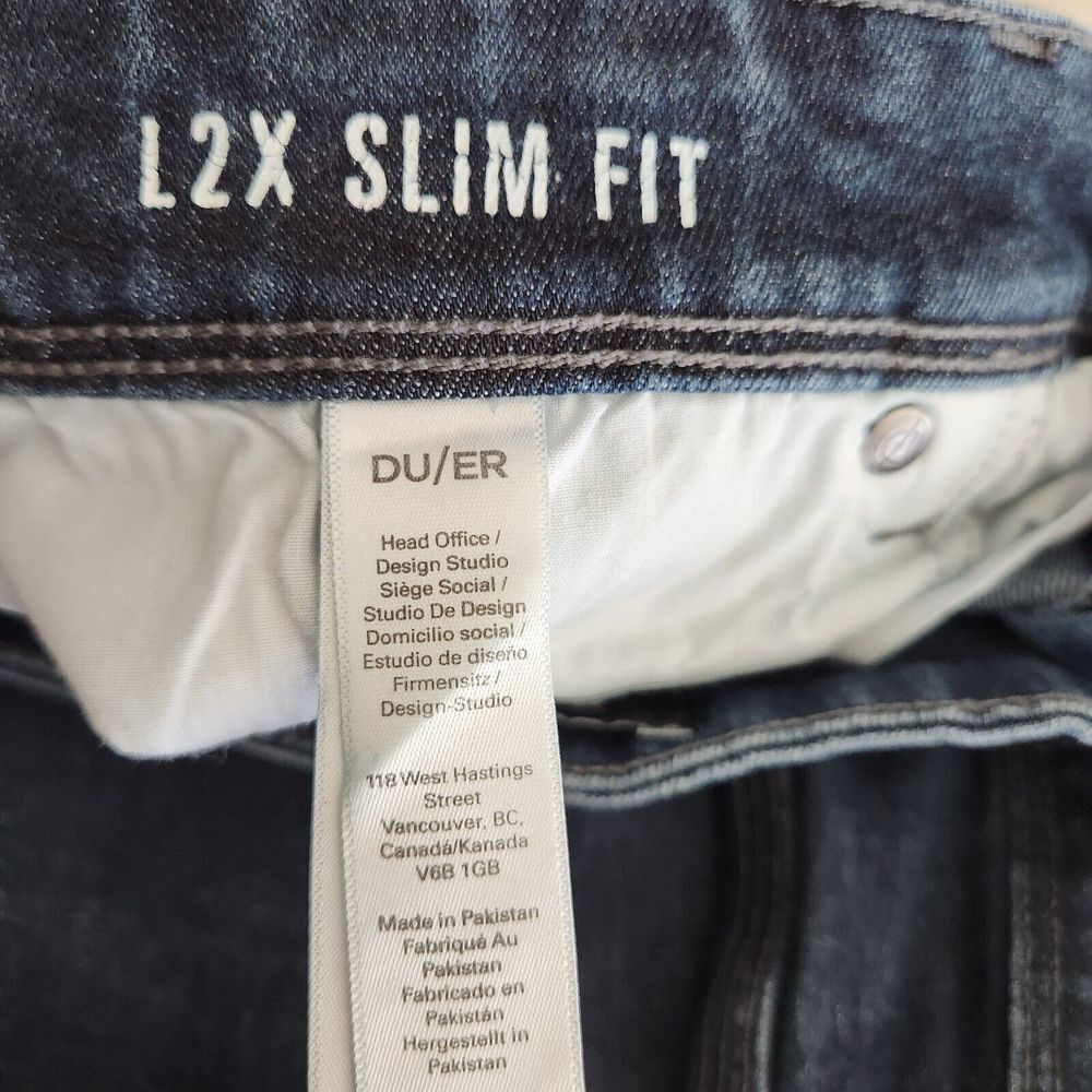DU/ER Jeans Mens 38x30 L2X Slim Fit Dark Wash Denim Stretch DUER Dark Wash - Picture 9 of 16